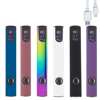 New Preheating Variable Voltage Vaporizer Pen Type-C Rechargeable 4 650mAh LED Smart Screen 510 Vape Battery